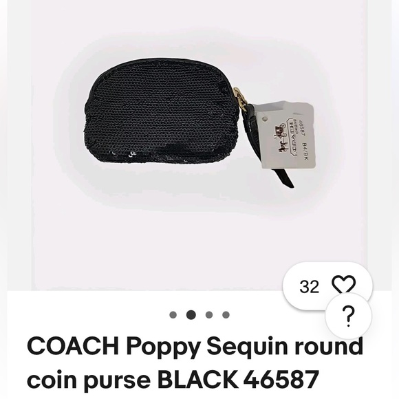 COACH Black Sequin Coin Purse (limited edition)  (shipping for 4. 99 ) - Picture 9 of 12